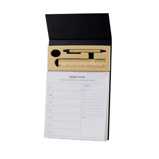Desk Planner Set with Pen, Ruler & Clips